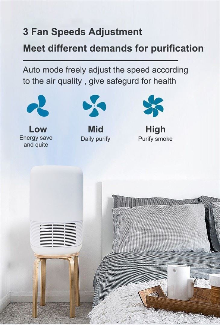 BKJ-23B Desktop Home Air Purifier With HEPA Filters